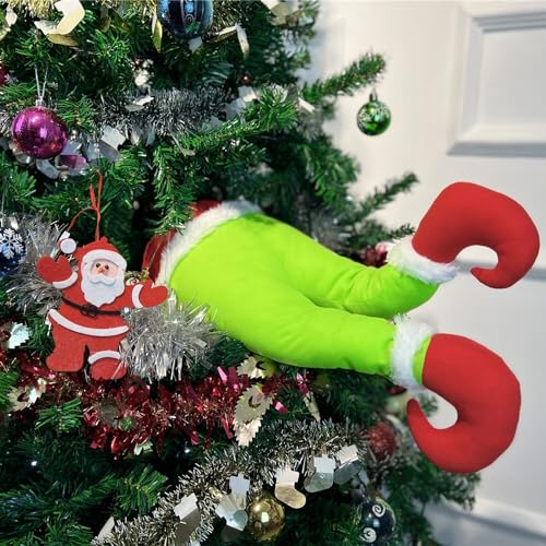 Poseable Christmas Elf Body Tree Ornaments - Stuffed Head, Arms & Legs