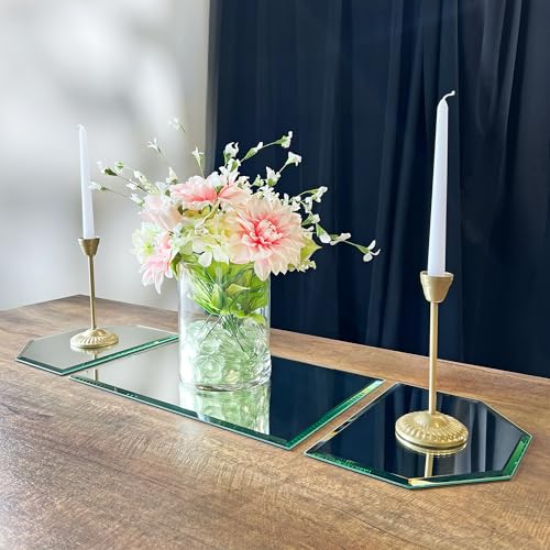 36 x 12 Inch Beveled Glass Mirror Runner for Table Centerpieces