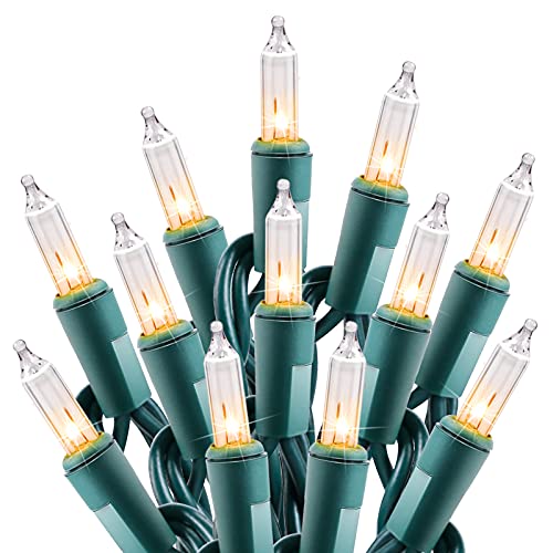 Minetom Clear Christmas String Lights 20Ft 100 Count Incandescent Mini Lights