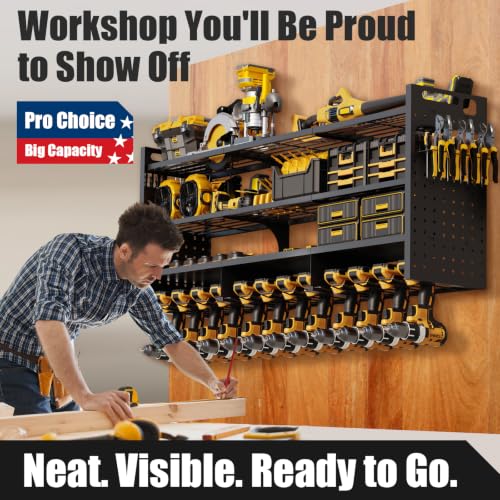 Large 49" Power Tool Organizer Wall Mount - 620lbs Heavy Duty Garage Storage Rack