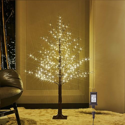 LITBLOOM 4FT Lighted Brown Tree with 430 LED Fairy Lights Indoor Outdoor Christmas Decor