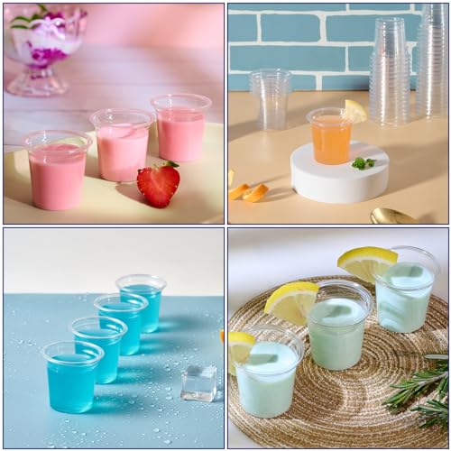 JOLLY CHEF 1 oz 500 Pack Clear Plastic Shot Glasses Disposable Jelly Cups