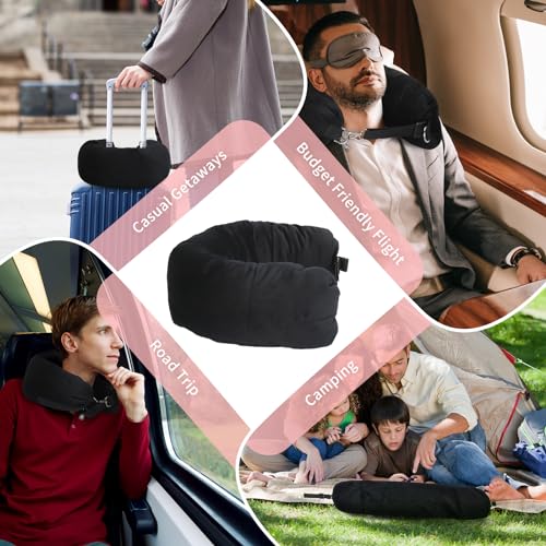 Stuffable Travel Neck Pillow with Zipper Closure - Velvet Design