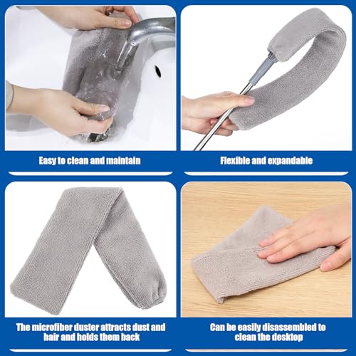 4-Piece Extendable Microfiber Duster Set with 30-100 Inch Telescoping Pole