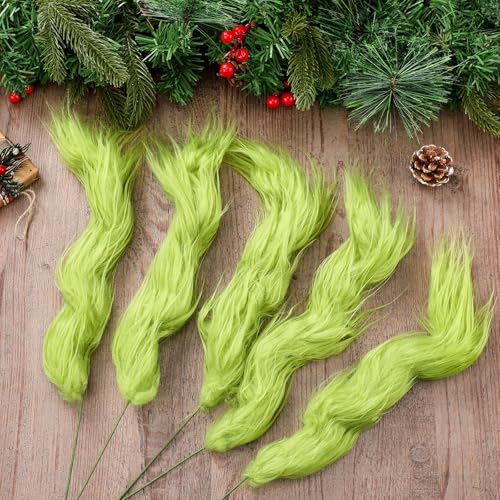 10 Pcs Lime Green Furry Christmas Tree Topper Picks, Classic - Thiccywoov