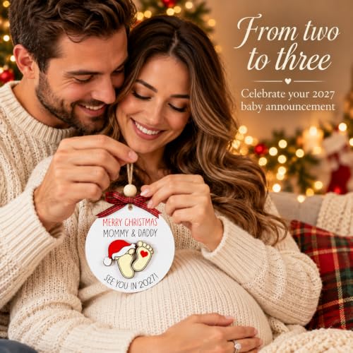 Katinat CL Foot 2026 Pregnancy Ornament – Expecting Mommy & Daddy Christmas Keepsake