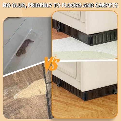 Under Couch Blocker for Pets & Toys, 3.2-Inch Tall Gap Guard (12 Pack)