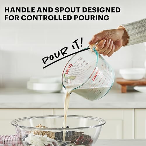 3-Piece Tempered Glass Measuring Cup Set (1, 2 & 4 Cup) for Cooking