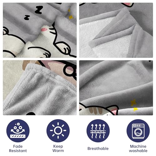 60x50 Grey Christmas Granddaughter Gift Blanket from Grandma - Cozy Throw