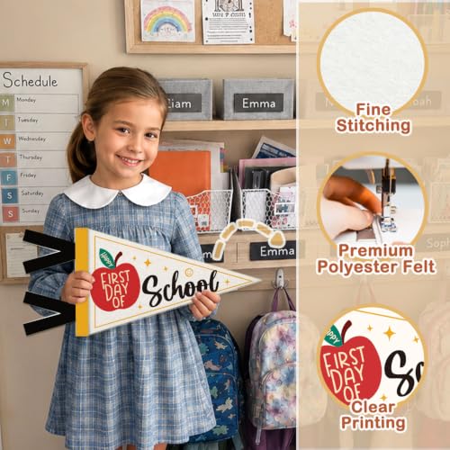 First Day of School Felt Pennant Flag Banner - Back to School Photo Prop