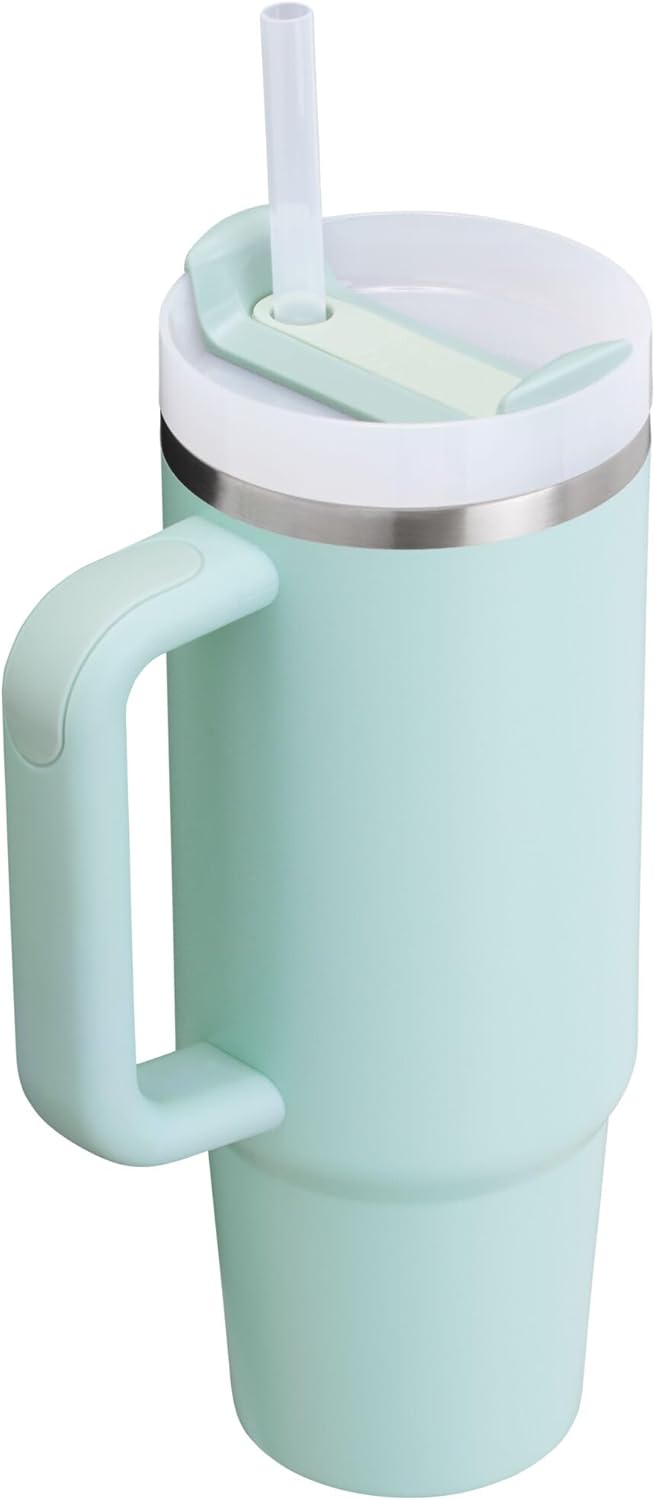 STANLEY Quencher H2.0 Tumbler - 30 Ounce Insulated Stainless Steel Cup with Handle & Straw | Seafoam