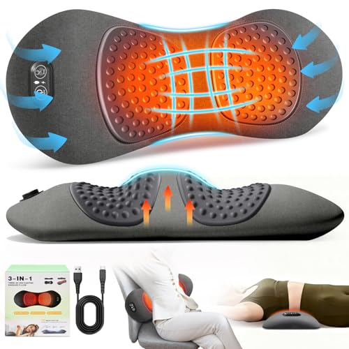 Ergonomic Lumbar Support Pillow with Back Massager for Pain Relief