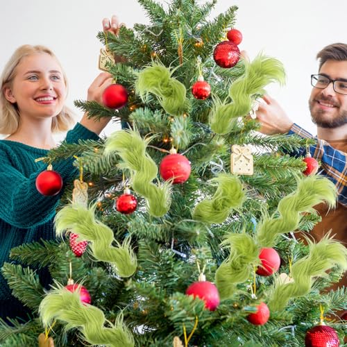 10 Pcs Lime Green Furry Christmas Tree Topper Picks, Classic - Thiccywoov