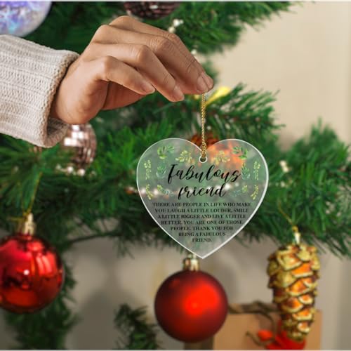Friendship Keepsake Heart Ornament – Acrylic Gift for Besties, BFF, Birthday & Christmas