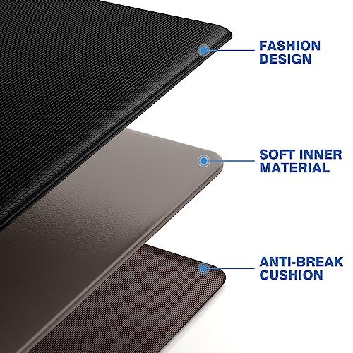 2-Piece Anti-Fatigue Kitchen Rug Set, Non-Slip Cushioned Floor Mats, Black
