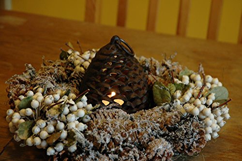 Large Cast Iron Pinecone Votive Holder for Candle Display - Elegant Decor
