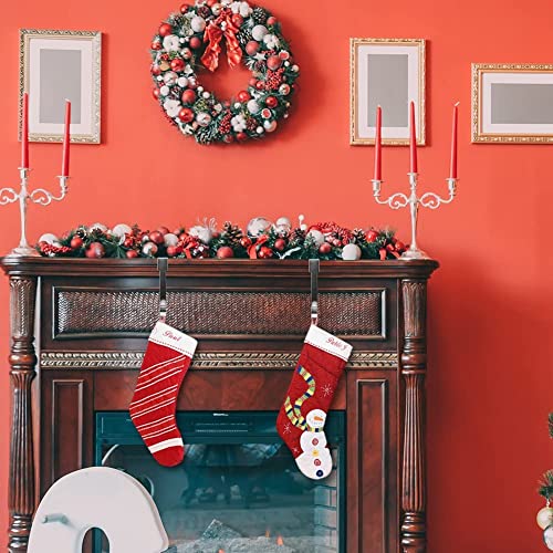 Black Metal Christmas Stocking Holders for Mantel - Set of 4 Hooks