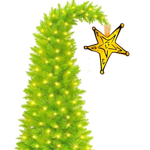Battery-Operated Christmas Tree Topper Glittered Gold Star - 8.2in, Fits 6-10ft Trees