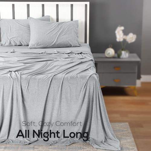 Utopia Bedding Queen Jersey Knit Sheet Set - Soft 4-Piece T-Shirt Bed Sheets