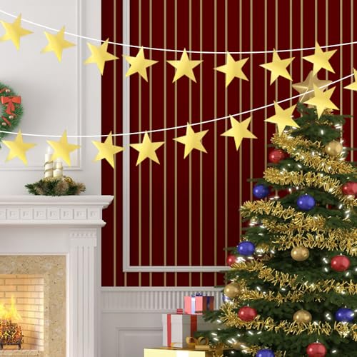 24PCS Gold Star Cutouts, 6-Inch Double-Sided Cardstock Paper Stars