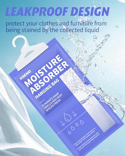 Hanging Moisture Absorber Bags 10 Pack 9.8 Oz Closet Dehumidifier