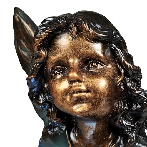 Fairy on Rock Water Fountain with LED Lights for Indoor and Outdoor Decor