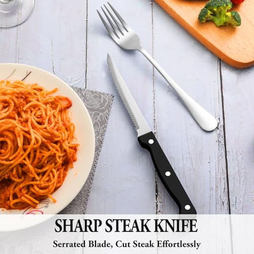 24-Piece Stainless Steel Flatware Set with Steak Knives - Service for 4