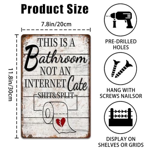 Vintage This Is A Bathroom Not An Internet Cafe 3D Metal Sign Wall