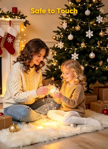 33FT 100 LED Battery Operated Fairy String Lights - Waterproof Silver Wire