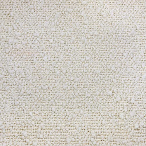 Ivory Boucle Storage Ottoman - Round Nursery & Living Room Footrest