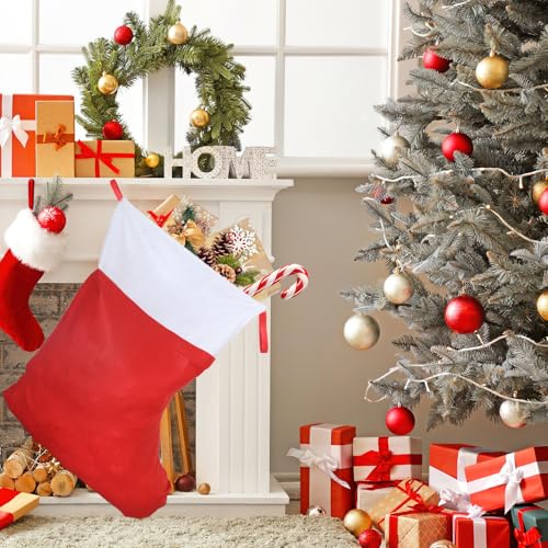 Giant Felt Christmas Stocking - 43 Inch Oversized Holiday Decor for Fireplace & Gifts