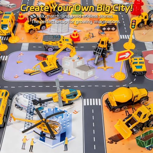 Kids Construction Truck Advent Calendar - 24-Day Christmas Countdown Toy Set