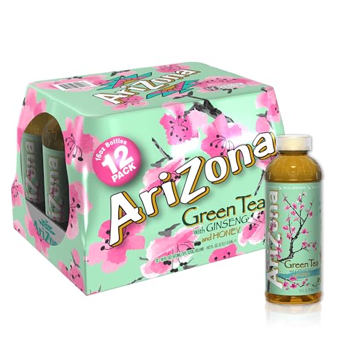 Arizona Green Tea with Ginseng and Honey 16 Fl Oz 12 Pack