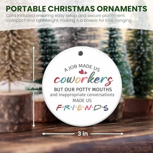 Ceramic Christmas Ornament for Coworkers, Funny Office Holiday Gift