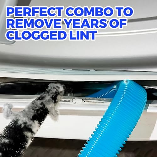 Holikme Dryer Vent Cleaner Kit 2-Pack - Lint Vacuum Hose & Brush
