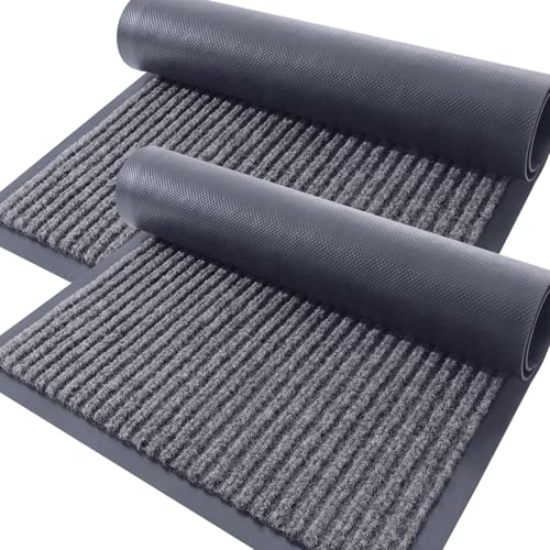 Heavy-Duty Front Door Mats 2-Pack - 29.5"x17" Non-Slip Indoor Outdoor Doormats