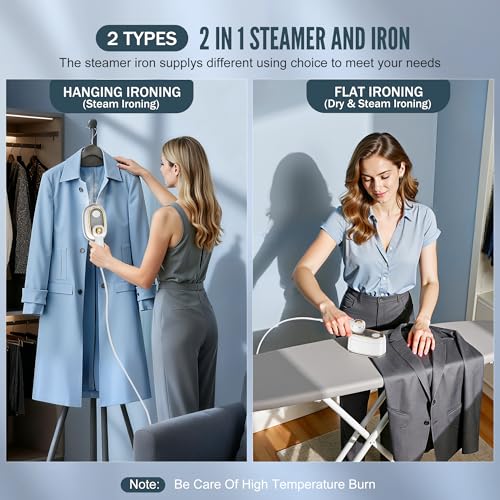 Portable Travel Garment Steamer, 1200W Mini Handheld Iron with Rotatable Handle