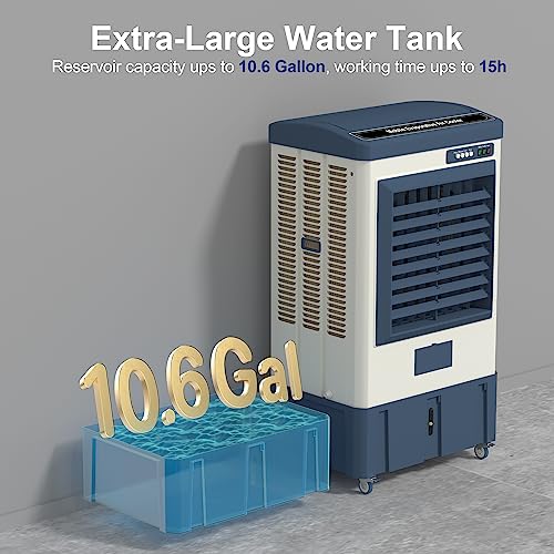 Portable 41" Evaporative Air Cooler with 4800 CFM & 10.6 Gallon Tank