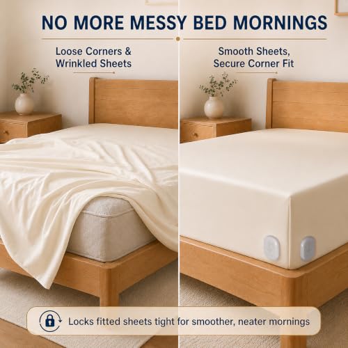 Bed Sheet Corner Holders (4-Pack) – 90° Quick Lock Fitted Sheet Clips