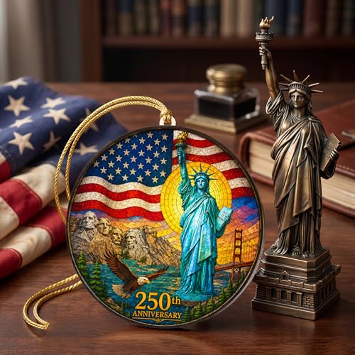 USA 250th Anniversary Ornament, Patriotic Liberty Bell Acrylic Suncatcher