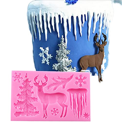 Serlife Gray Silicone Candy Mold - Christmas Tree, Elk, Snowflake & Icicle