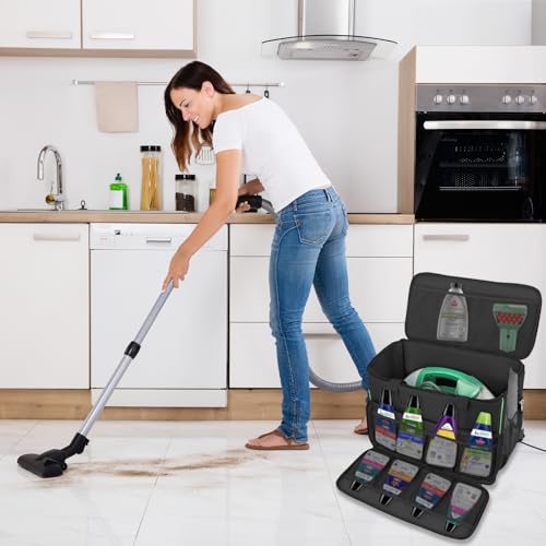 Portable Carpet Cleaner Storage Bag with Accessory Pockets, Black