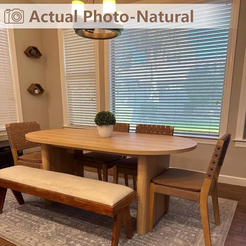 71-Inch Oval Dining Table for 6-8, Farmhouse Wooden Kitchen Table