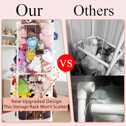 Vertical Stuffed Animal Storage Tower - Large Toy Organizer for Kids