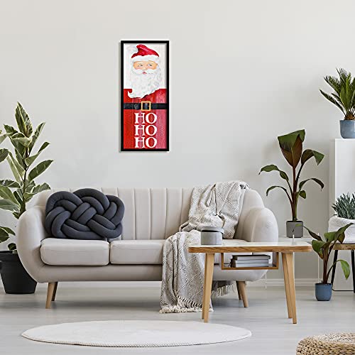 Santa Claus Rustic Red Suit Wall Art Framed 13x30 Inches by Lanie Loreth, Black Textured Variation