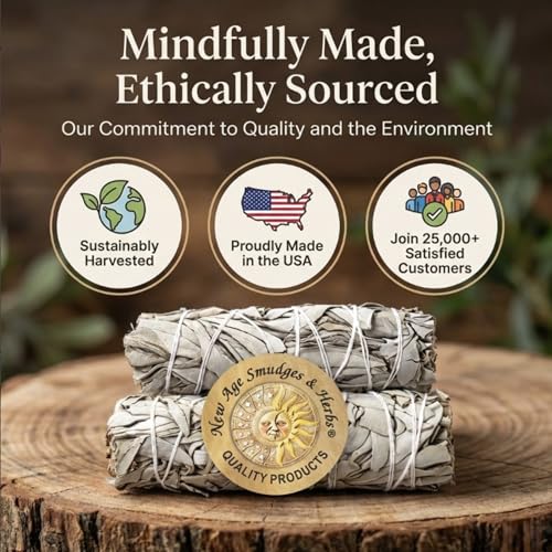 California White Sage Smudge Sticks 4 Inch - Pack of 3 Incense Bundles