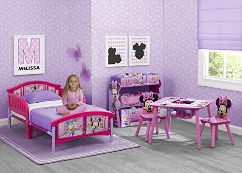 Plastic Toddler Bed and Dual-Sided Waterproof Mattress Bundle