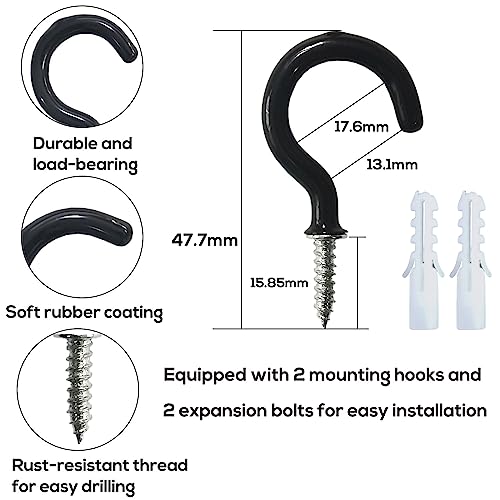 28-Inch Hand-Woven Curtain Tiebacks - Black Decorative Rope Holdbacks