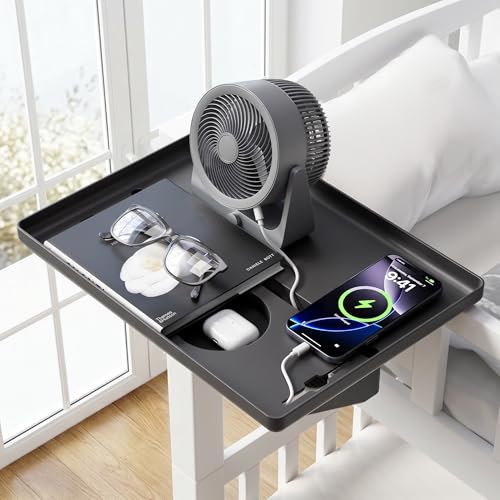 Clip-On Bedside Shelf for Bunk and Loft Beds, Tool-Free Nightstand Caddy