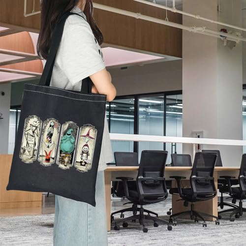 Spooky Jack and Sally Tote Bag for Horror Movie Fans - Zero Inspired Gift